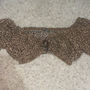 Cheeta Print Off the Shoulder Shein Crop Top